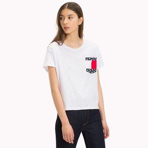 Tommy Hilfiger dámské bílé tričko Flag - M (113)
